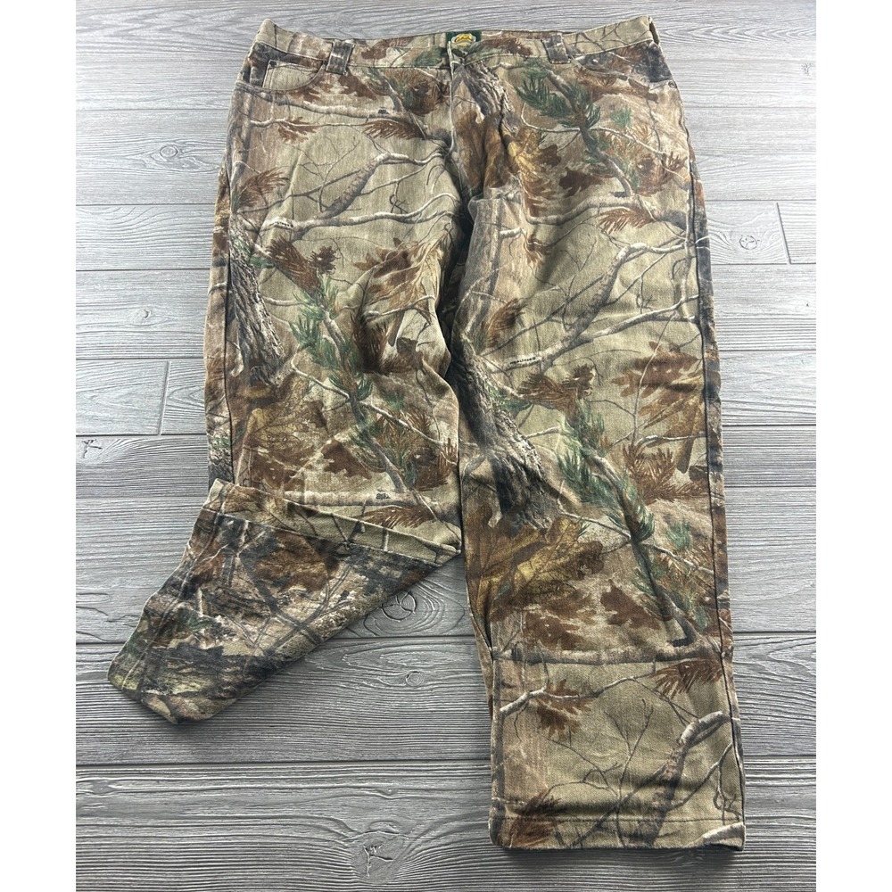 Cabela's Straight Leg Pants Mens 46 Brown Realtree AP Camo Hunting Outdoor